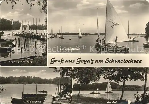 Goyatz am Schwielochsee Segelboote Hafen Kat. Schwielochsee
