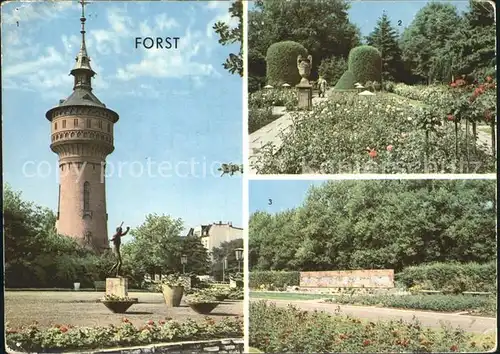 Forst Lausitz Wasserturm Rosengarten Kat. Forst Lausitz