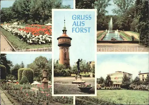 Forst Lausitz Wasserturm Rosengarten Kat. Forst Lausitz