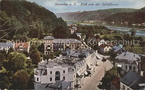Bad Schandau Blick von Schlossbastei Kat. Bad Schandau