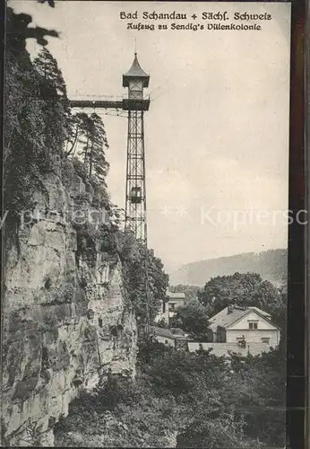 Bad Schandau Aufzug zu Sendigs Villenkolonie Kat. Bad Schandau