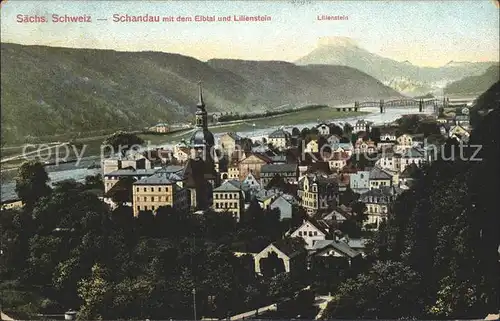 Bad Schandau mit Elbtal und Lilienstein Kat. Bad Schandau