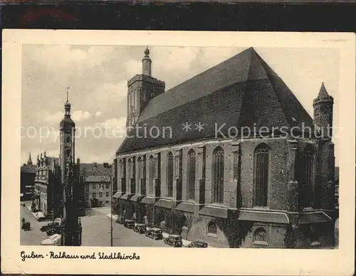 Guben Rathaus Stadtkirche Kat. Guben