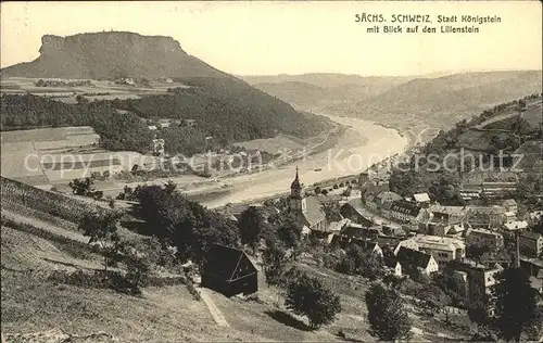 Koenigstein Saechsische Schweiz Lilienstein  Kat. Koenigstein Saechsische Schweiz