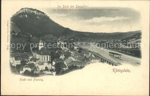 Koenigstein Saechsische Schweiz Festung Dampferschiffahrt  Kat. Koenigstein Saechsische Schweiz