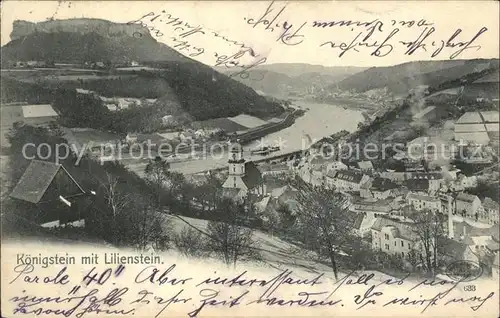 Koenigstein Saechsische Schweiz Lilienstein  Kat. Koenigstein Saechsische Schweiz