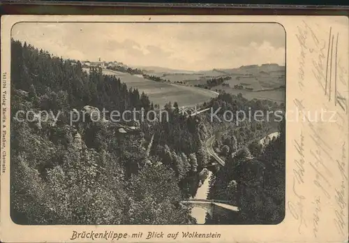 Wolkenstein Erzgebirge Brueckenklippe  Kat. Wolkenstein