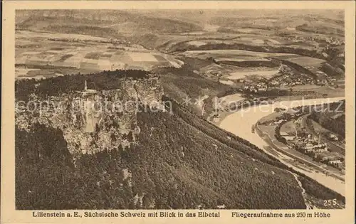 Lilienstein Fliegeraufnahme Kat. Bad Schandau