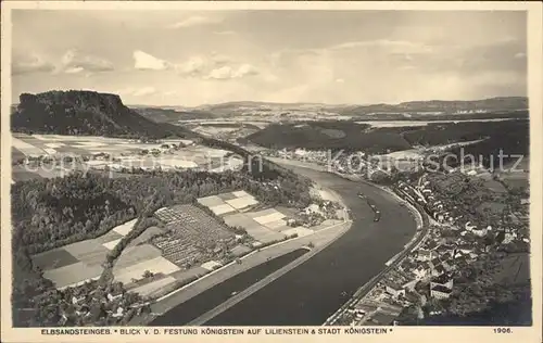 Koenigstein Saechsische Schweiz Lilienstein  Kat. Koenigstein Saechsische Schweiz