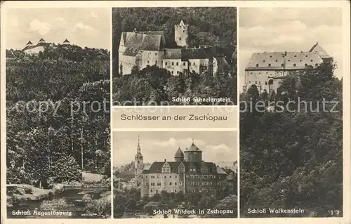 Scharfenstein Erzgebirge Schloesse Wildeck Wolkenstein Augustusburg  Kat. Drebach