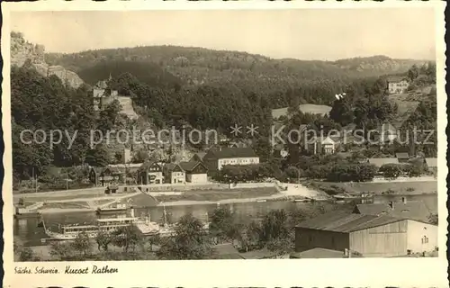 Rathen Saechsische Schweiz Teilansicht Elbepartie Kat. Rathen Sachsen