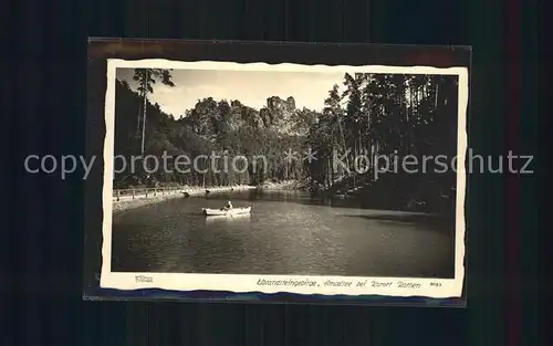 Rathen Saechsische Schweiz Amselsee Bootspartie Kat. Rathen Sachsen