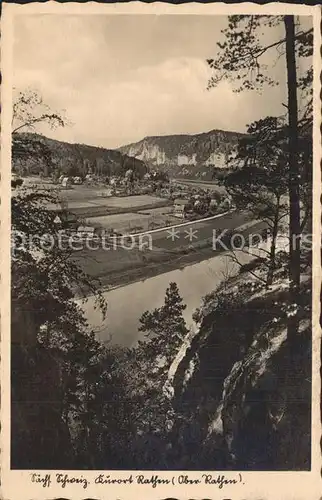 Rathen Saechsische Schweiz Elbepartie mit Oberrathen Kat. Rathen Sachsen