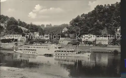 Rathen Saechsische Schweiz MS Friedrich Engels Elbepartie Kat. Rathen Sachsen