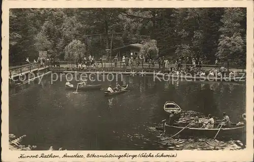 Rathen Saechsische Schweiz Amselsee Bootspartien Kat. Rathen Sachsen