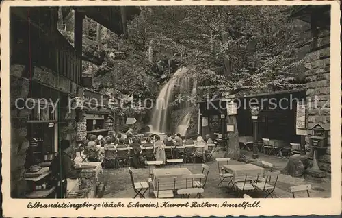 Rathen Saechsische Schweiz Amselfall Restaurant Kat. Rathen Sachsen