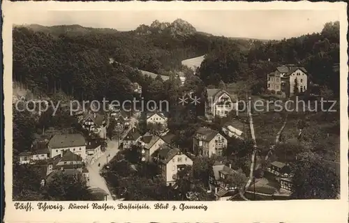 Rathen Saechsische Schweiz Basteifelsen mit Gamerig Kat. Rathen Sachsen