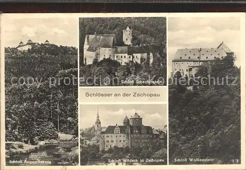 Zschopau Schloesser Augustusburg Scharfenstein Wildeck und Wolkenstein Kat. Zschopau