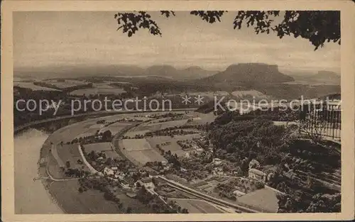 Rathen Saechsische Schweiz Elbe Blick von der Bastei Kat. Rathen Sachsen