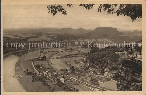 Rathen Saechsische Schweiz Elbe Blick von der Bastei Kat. Rathen Sachsen