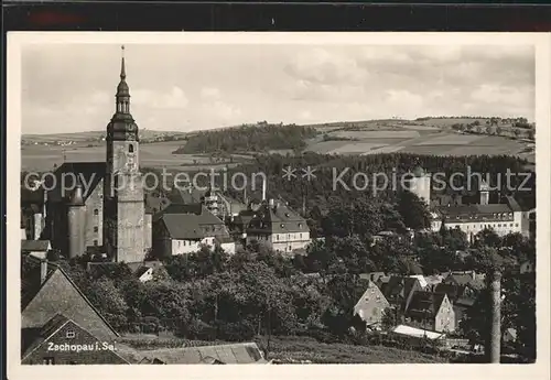 Zschopau Ortsansicht mit Kirche Kat. Zschopau