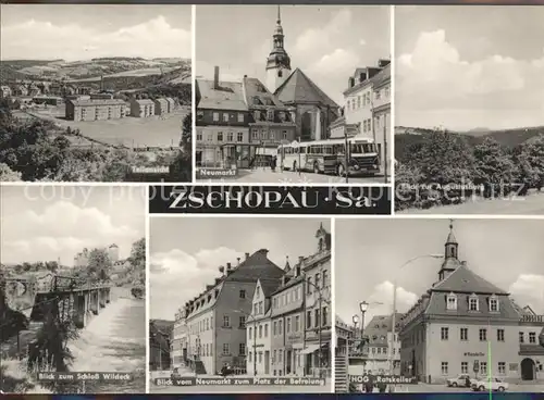 Rathen Saechsische Schweiz Teilansicht Neumarkt Augustusburg Schloss Wildeck Platz der Befreiung HOG Ratskeller Kat. Rathen Sachsen