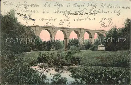 Plauen Vogtland Syratalpartie Bruecke Kat. Plauen