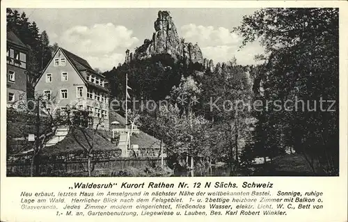 Rathen Saechsische Schweiz Waldesruh Kat. Rathen Sachsen