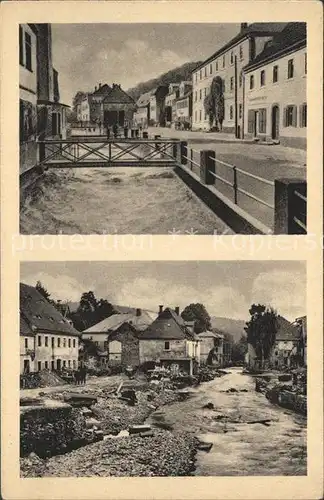 Berggiesshuebel Hauptstrasse vor und nach dem Unwetter 1927 Kat. Bad Gottleuba Berggiesshuebel