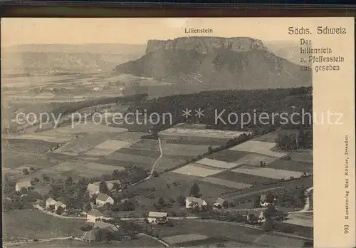 Pfaffenstein Koenigstein Saechsische Schweiz Lilienstein Kat. Koenigstein Saechsische Schweiz