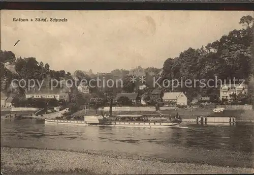 Rathen Saechsische Schweiz Dampfschiff Kat. Rathen Sachsen