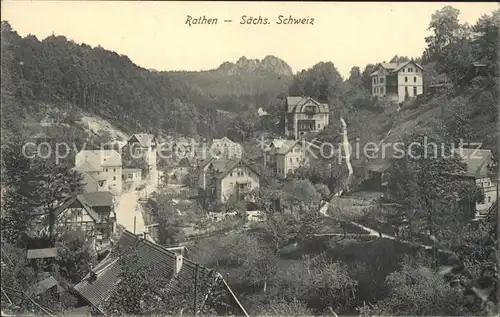 Rathen Saechsische Schweiz Stadtansicht Kat. Rathen Sachsen