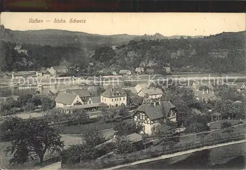 Rathen Saechsische Schweiz Stadtansicht Kat. Rathen Sachsen