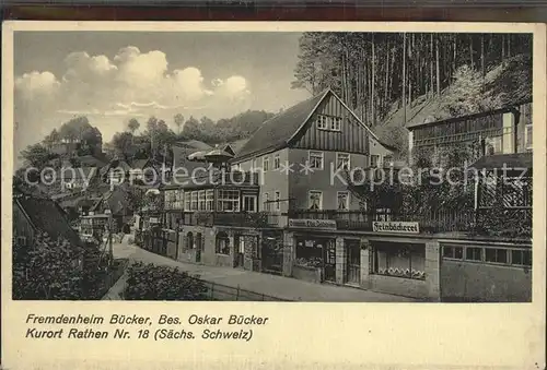 Rathen Saechsische Schweiz Fremdenheim Buecker Kat. Rathen Sachsen