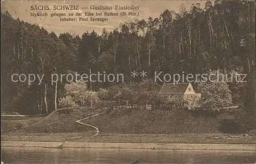 Rathen Saechsische Schweiz Gasthaus Einsiedler Kat. Rathen Sachsen