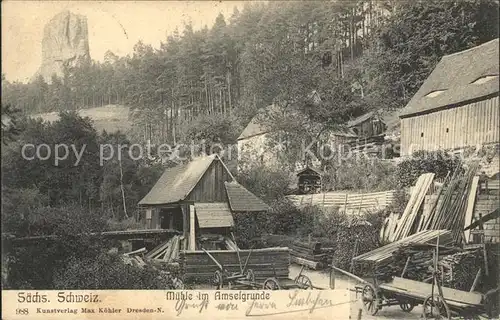 Rathen Saechsische Schweiz Muehle Amselgrund Kat. Rathen Sachsen