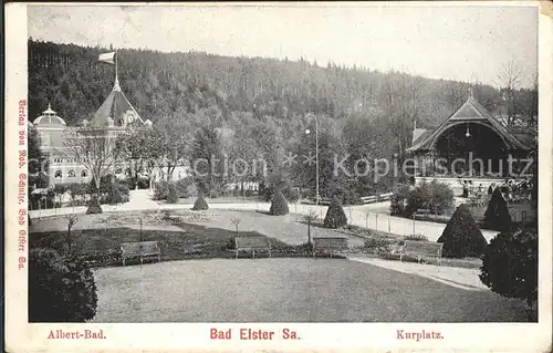 Bad Elster Albert Bad und Kurplatz Kat. Bad Elster