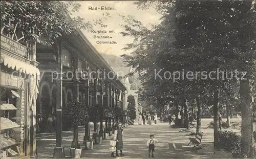 Bad Elster Kurplatz Brunnen  Colonnade Kat. Bad Elster