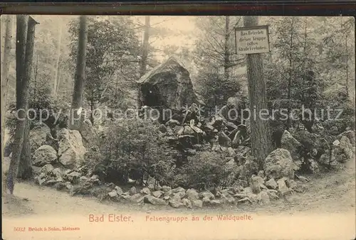 Bad Elster Felsengruppe an der Waldquelle Kat. Bad Elster