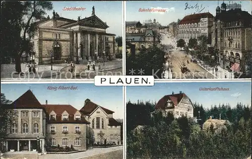 Plauen Vogtland Unterkunftshaus Bahnhofsstrasse Stadttheater Kat. Plauen