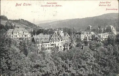 Bad Elster Brunnenberg Palast  Hotel Wettiner Hof  Kat. Bad Elster