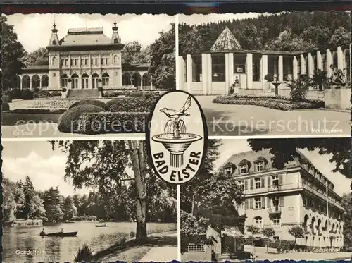 Bad Elster Moritzquelle Sanatorium Sachsenhof Gondelteich Kat. Bad Elster