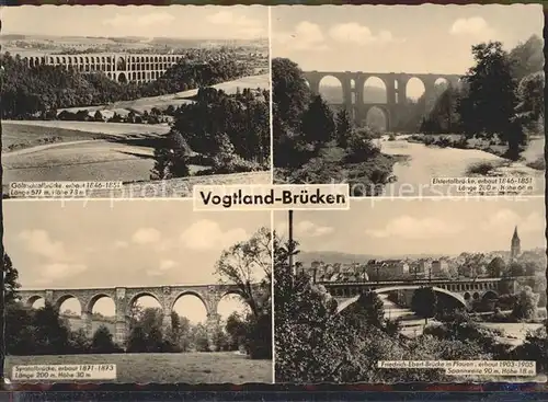 Plauen Vogtland Vogtland  Bruecken Elstertalbruecke Kat. Plauen