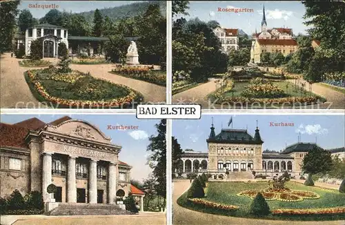 Bad Elster Salzquelle Rosengarten Kurtheater Kurhaus Kat. Bad Elster
