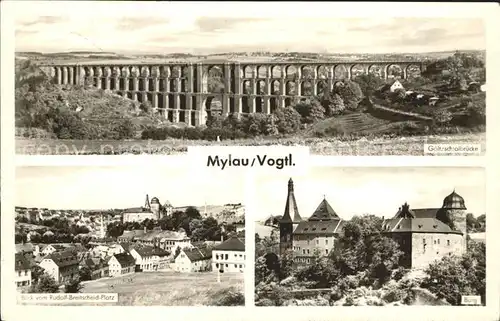 Mylau Goeltzschtalbruecke Ortsansicht Burg Kat. Mylau