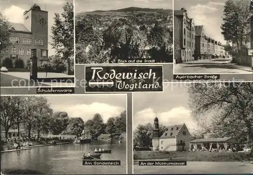 Rodewisch Schusternwarte Stadtblick Auerbacher Str Gondelteich Museumsinsel Kat. Rodewisch