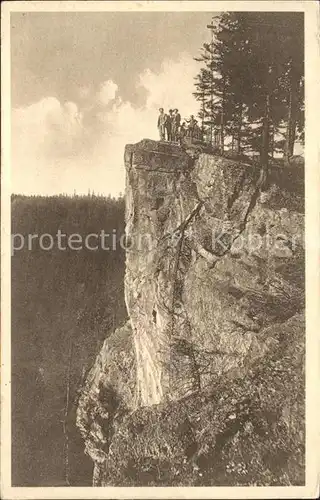 Pobershau Katzenstein im Tal der schwarzen Pockau Felsen Erzgebirge Kat. Pobershau