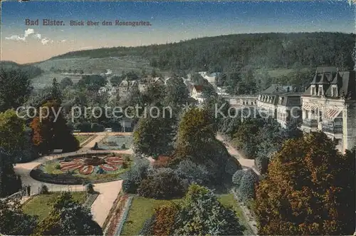 Bad Elster Blick ueber den Rosengarten Kat. Bad Elster