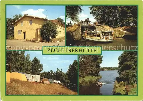 Zechlinerhuette Bettenhaus FDGB Erholungsheim Soliaritaet MS Rheinsberg Jagowkanal Campingplatz Kat. Rheinsberg