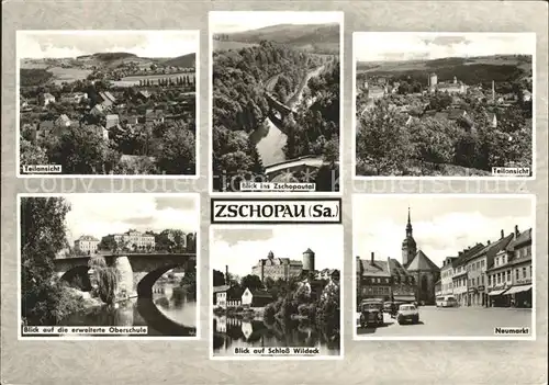 Zschopau Zschopautal Bruecke Oberschule Schloss Wildeck Neumarkt Kat. Zschopau